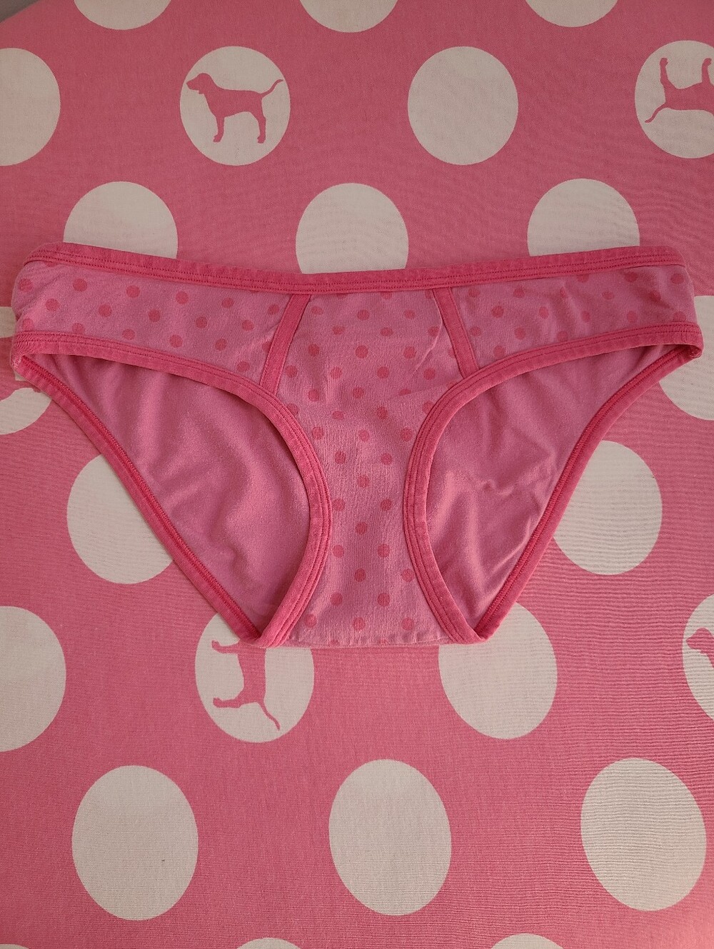 Rare VTG VS PINK Extra Low Rise Graphic Cotton Boy Bikini Panty Size Sm Pink